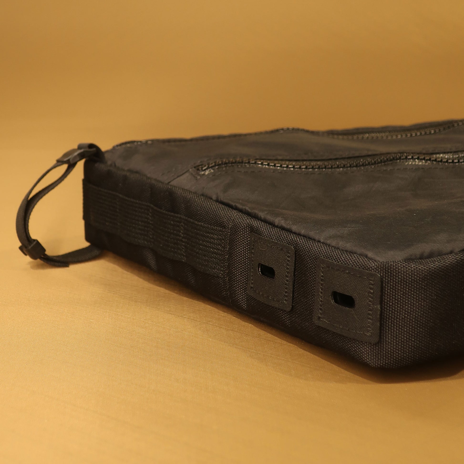 Custom black full frame bag with double zippers and bolt-on attachment, designed for the BMC Kaius bike, handmade in New Zealand for bikepacking.