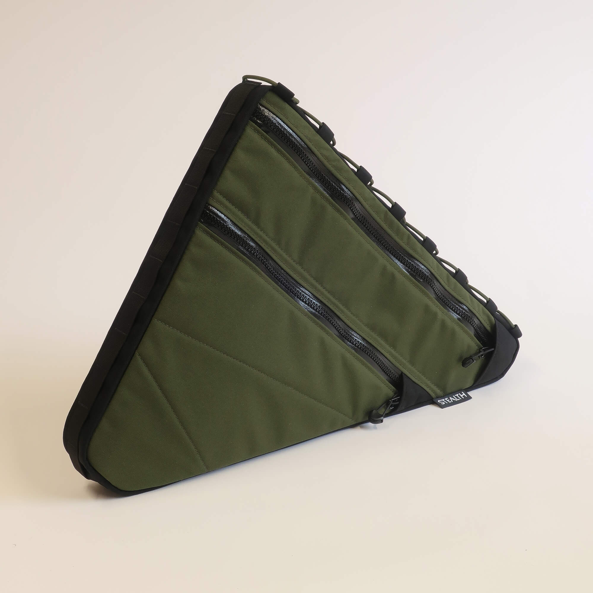 Olive full frame bag with lace up attachment