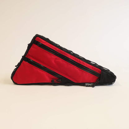 Lace up frame bag red