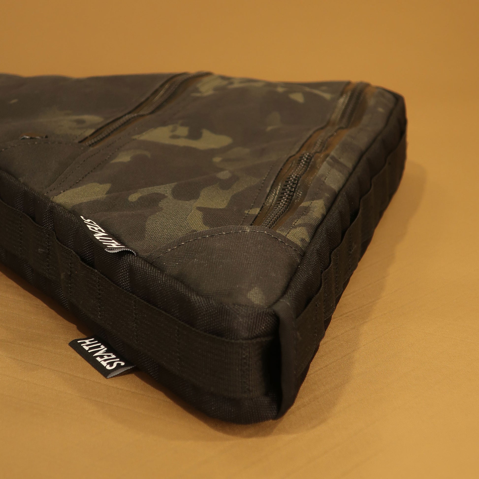 Custom Multicam black full frame bag showing H2O port, designed for Canyon Grail CFR, handmade in New Zealand for bikepacking.
