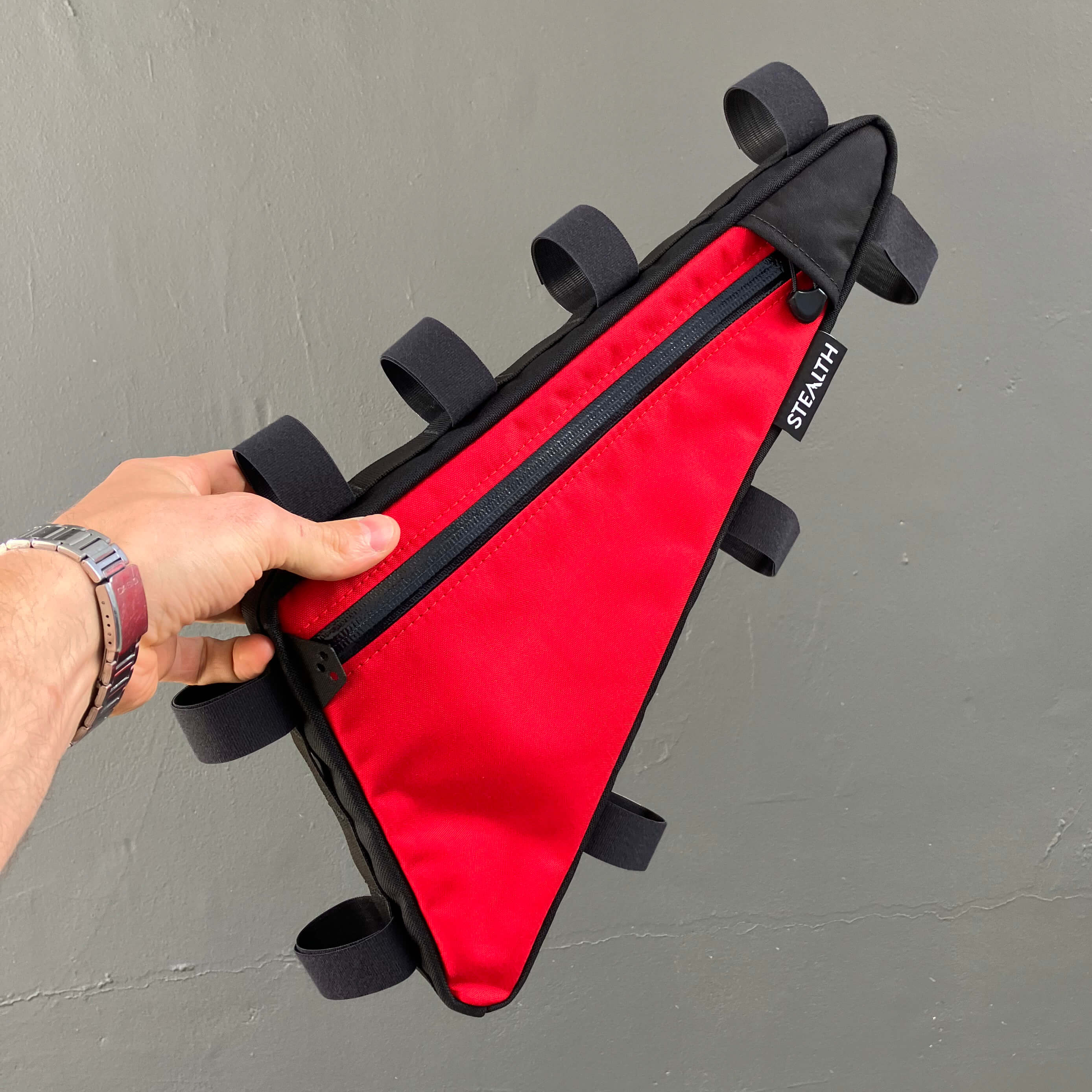 Red cordura frame bag