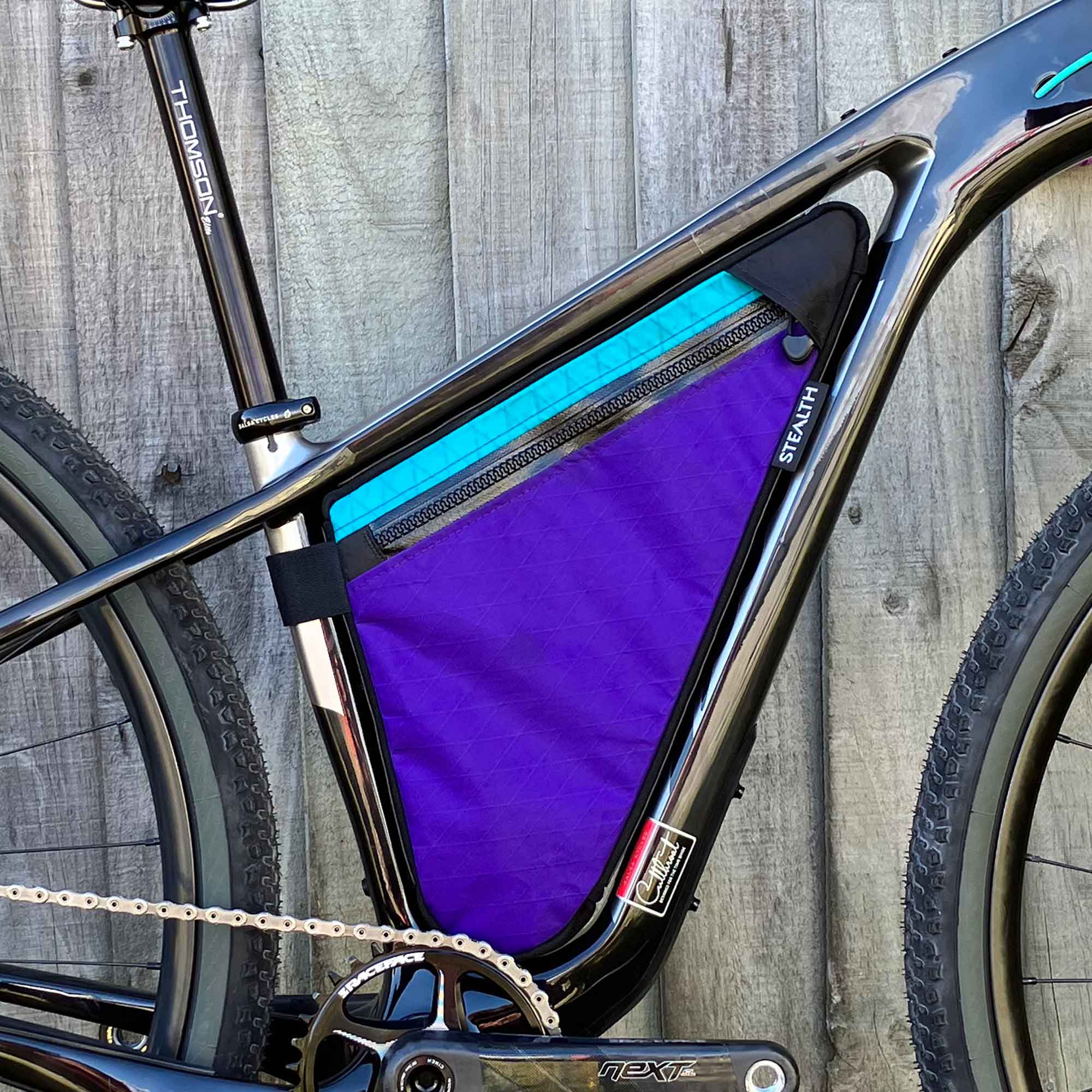 Custom bolt on frame bag for salsa cutthroat gravel bike