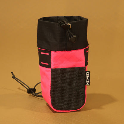 Stem Pouch V2 Pink pouch with an ultra stretch mesh front pocket and attachment straps