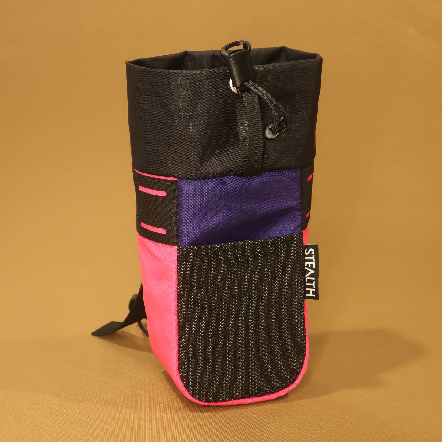 Stem Pouch V2 purple pouch with pink trim and an Ultra Stretch front pocket.