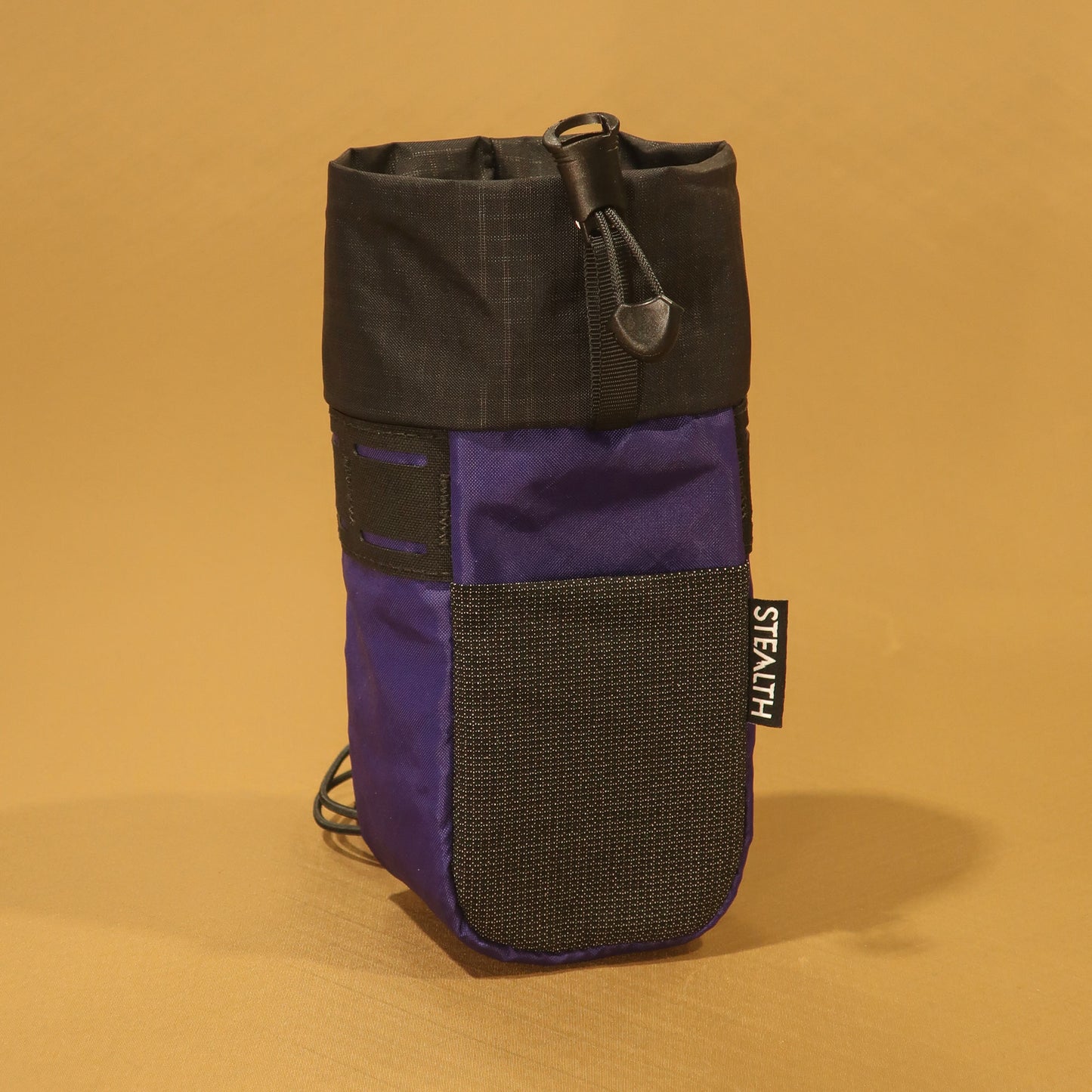 Stem Pouch V2 Purple pouch with an Ultra Stretch mesh front pocket and camlock attachment straps