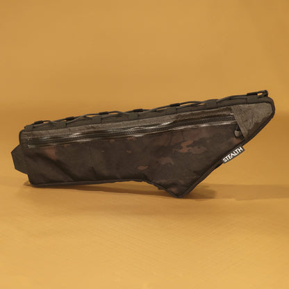 Custom half frame bag in multicam for Sufur frame bikepacking setup made by Stealth Wellington NZ