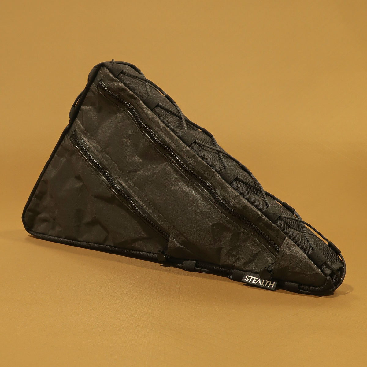 Custom black full frame bag with double zippers, handmade in New Zealand for Surly Straggler gravel bike Made in New Zealand