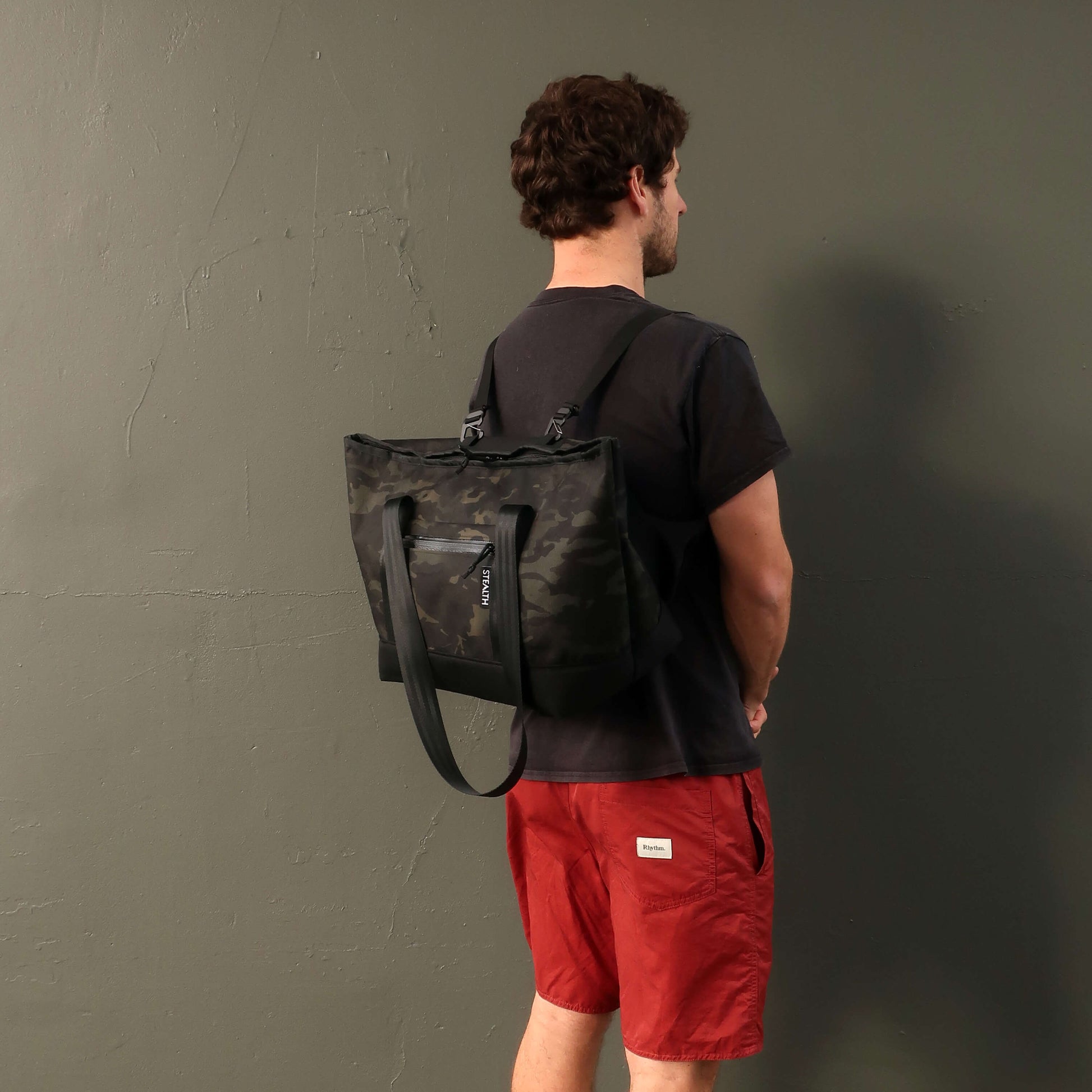 Tote bag on person
