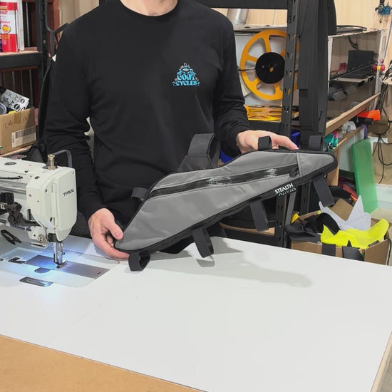 Overview of a custom frame bag for a Specialized Epic 8 Mountain bike